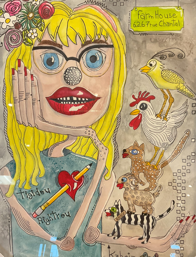 Titre Face de bouette Chantal aquarelle Kaboiz femme artiste