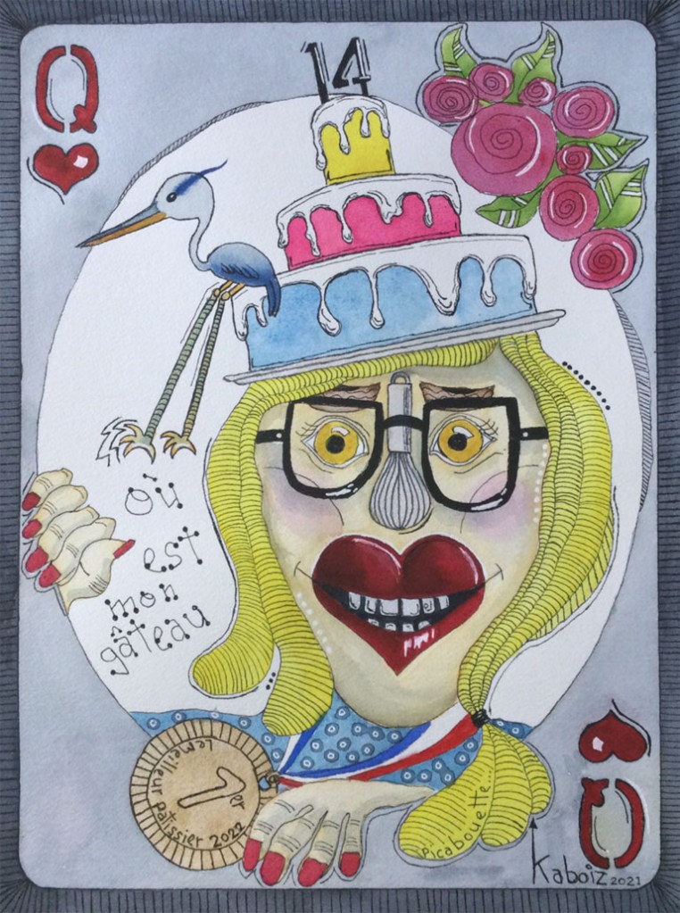 Titre Face de bouette Ginette aquarelle Kaboiz femme artiste