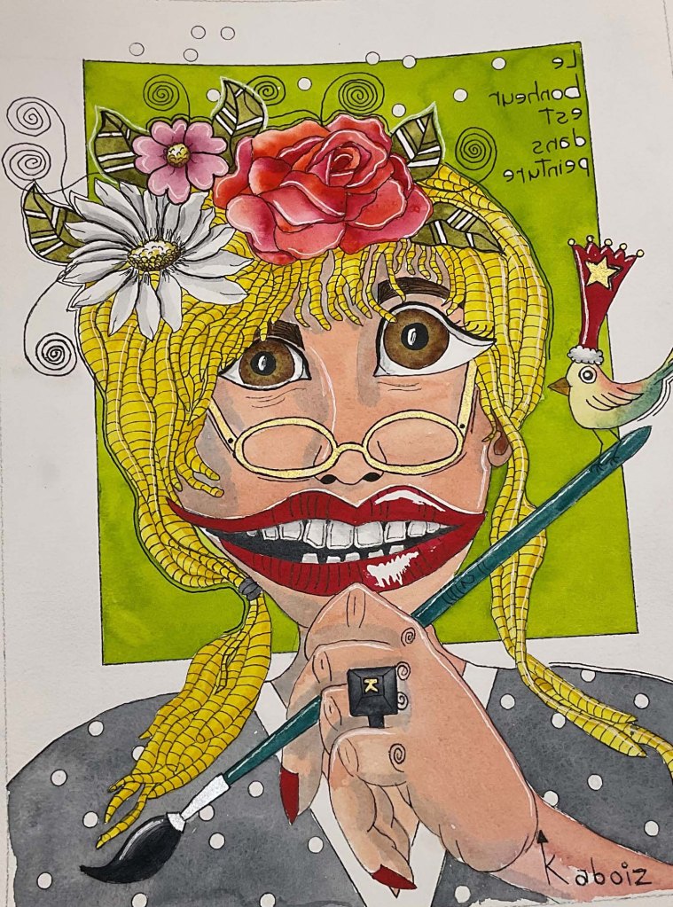 Titre Face de bouette Françoise Aquarelle Kaboiz femme artiste