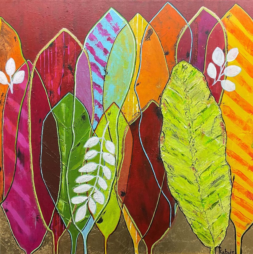 Titre Famille diapré acrylique Kaboiz femme artiste