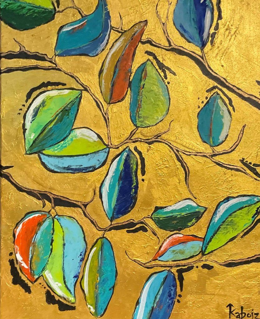 Titre Feuillage d'automne acrylique Kaboiz femme artiste