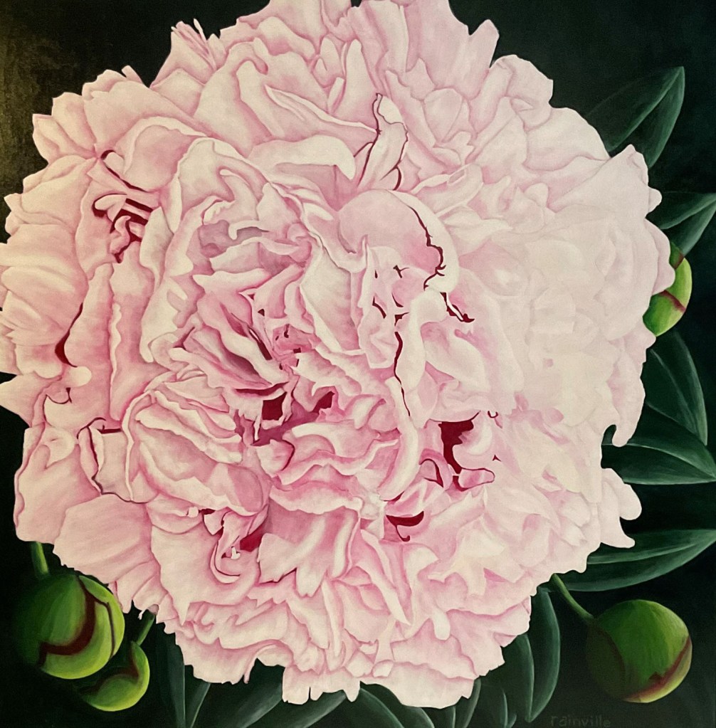 Titre Pivoine de juin acrylique Kaboiz femme artiste